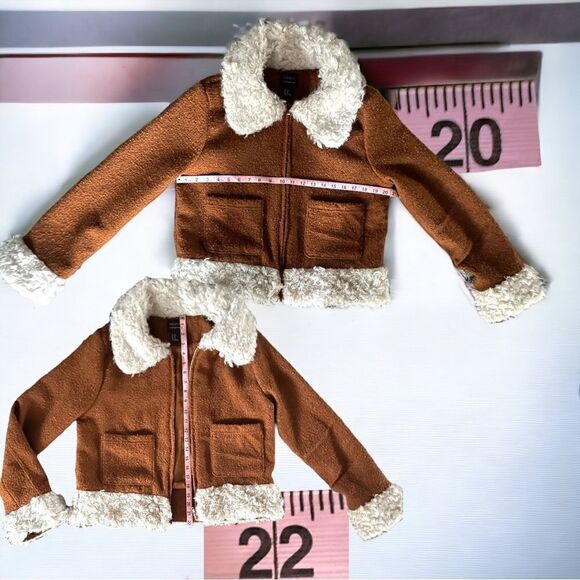 Forever 21 l Sherpa Trim l Brown Jacket l Front Pockets l Lined l XL l EUC - Picture 4 of 11